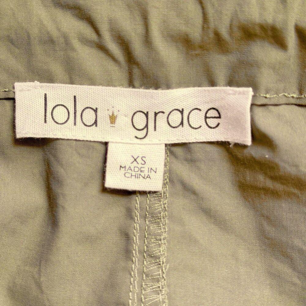 Lola Grace Olive Green Cargo Mini Skirt DrawString, Pockets, Women’s XS NWT - Picture 5 of 7